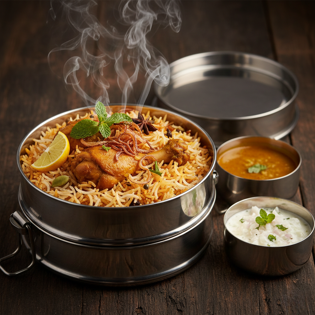 Wooden fire biryani cooking pot